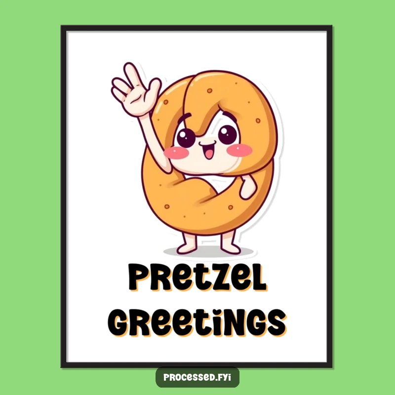 Funny Excited Pretzel Digital Art: Instant Cheer for Walls