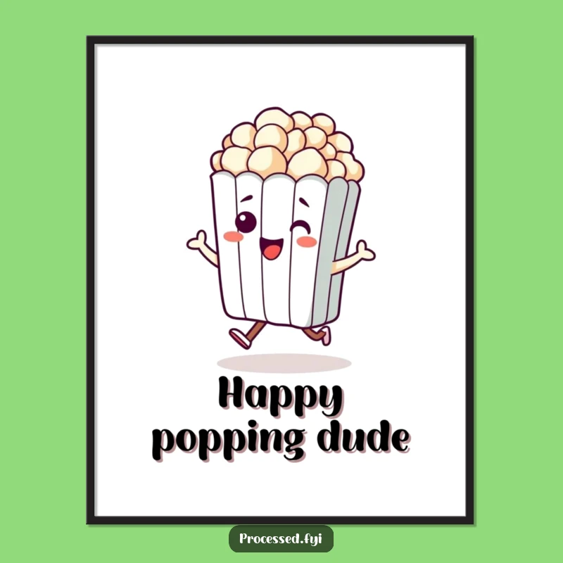 Funny Hopping Popcorn Digital Art: Instant Fun for Walls