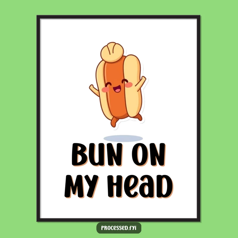 Funny Hot Dog Leap Digital Print: Instant Joy from a Wiener