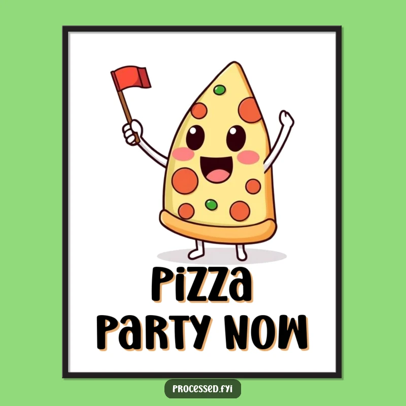 Funny Pizza Slice Flag Digital Art - Instant Delighted Decor for Cheerful Spaces