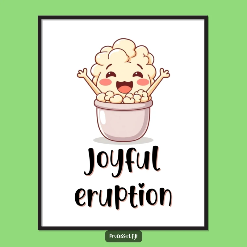 Funny Popcorn Character Digital Art: Jovial Snack Popping for Instant Download
