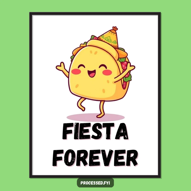Funny Taco Jigging Digital Art: Instant Fiesta Decor with a Dancing Taco