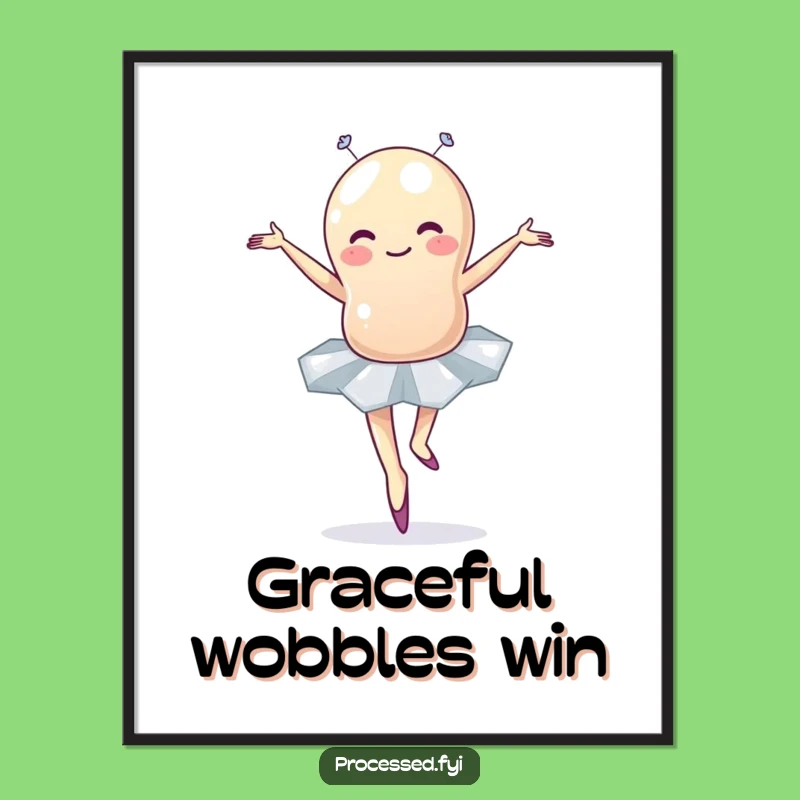 Funny Jellybean Ballet Print: Wobbly Dancer Art, Humorous Gift