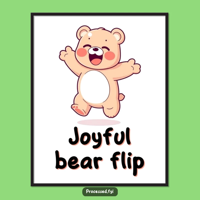 Funny Gummy Bear Digital Art: Joyful Flip - Instant Funny Gift Download!
