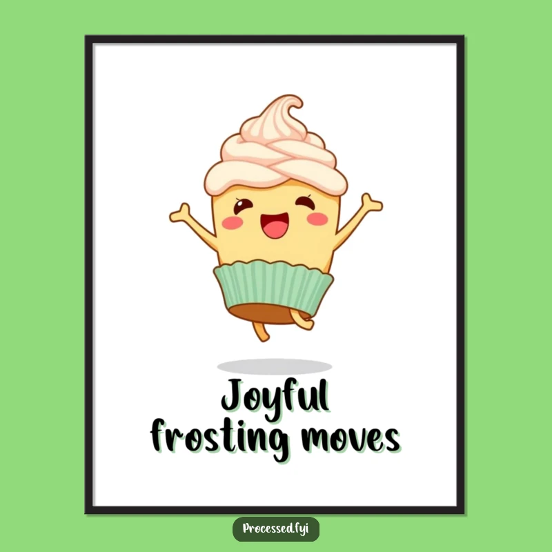 Funny Cupcake Cartwheel Digital Art: Instant Joyful Flips for Your Space!