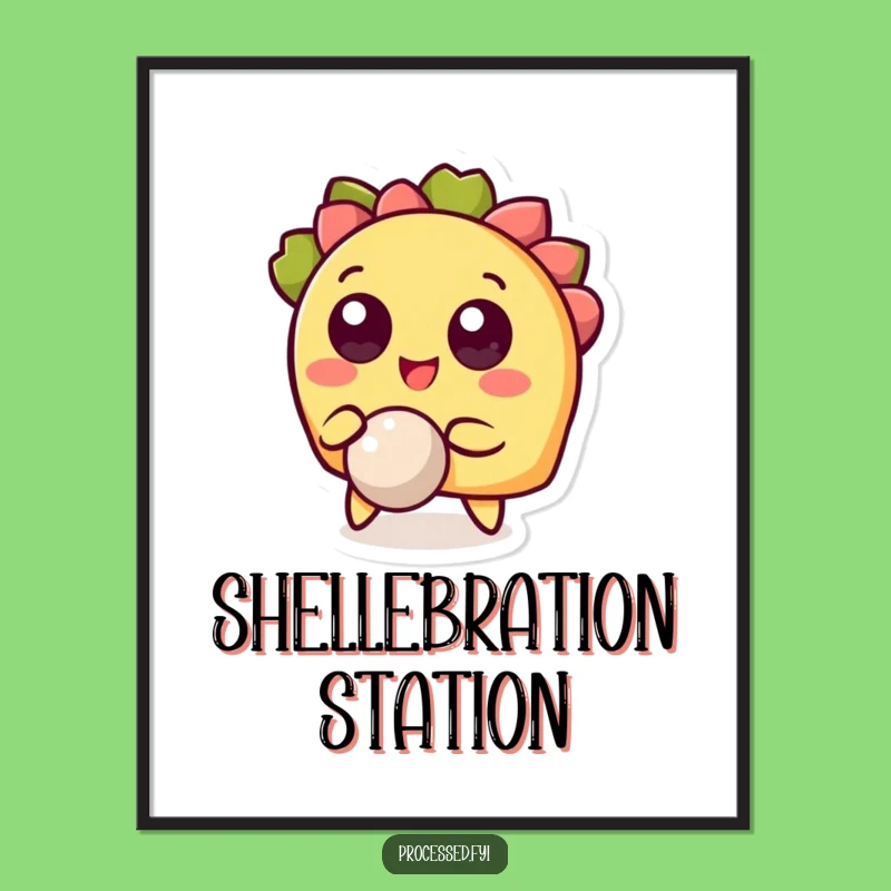 Funny Taco Ball Digital Print: Hilarious Wall Art for a Cheerful Space