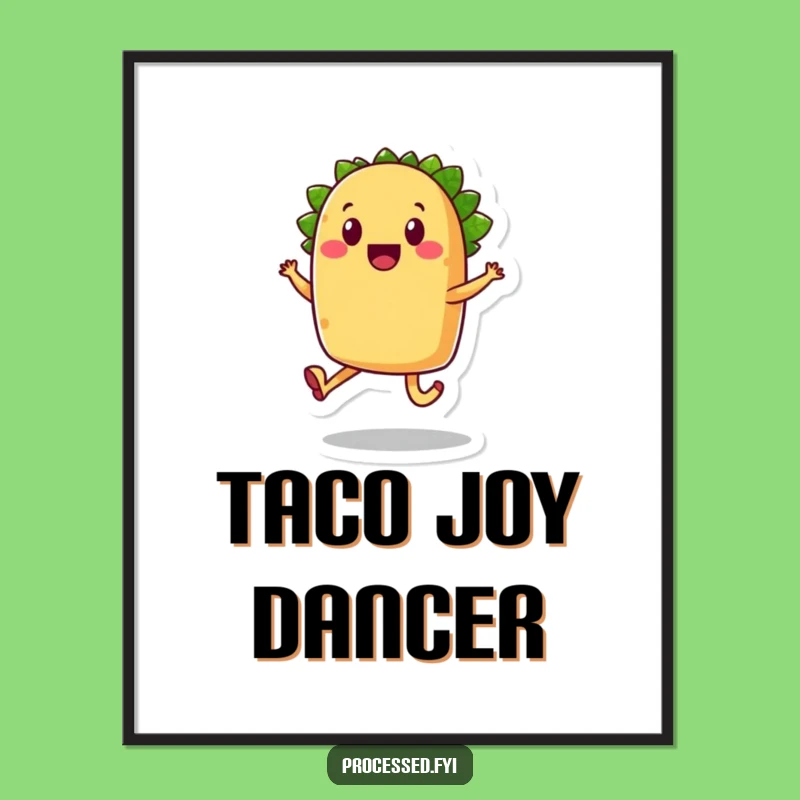 Funny Taco Skip Digital Art: Joyful Instant Download for Foodie Smiles