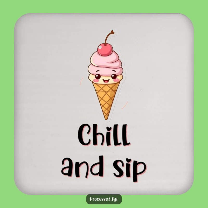 Funny Cheerful Ice Cream Coaster: Protect Surfaces with Cool Charm