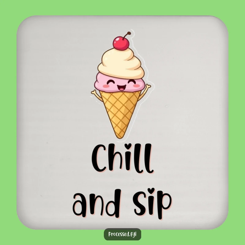 Funny Ice Cream Cone Coaster: Protect Surfaces with Happy Shimmies!
