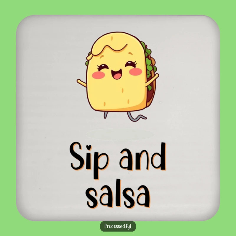 Funny Dancing Taco Coaster - Smiling Legs Joyful Food Drink Protector Gift