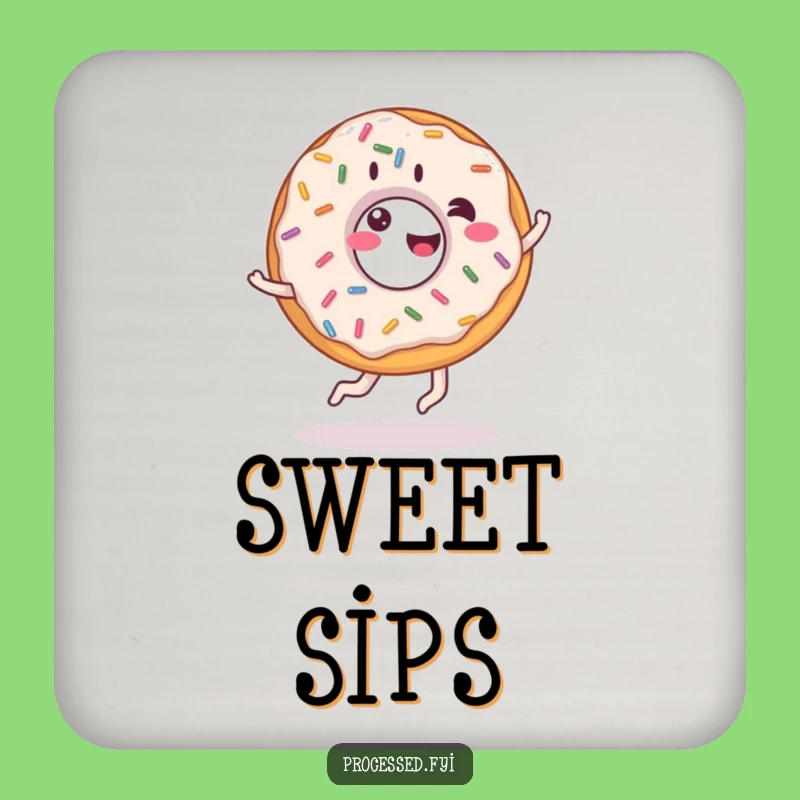 Funny Giddy Donut Cartwheel Coaster - Sweet Sprinkle Drink Protector, Hilarious Gift