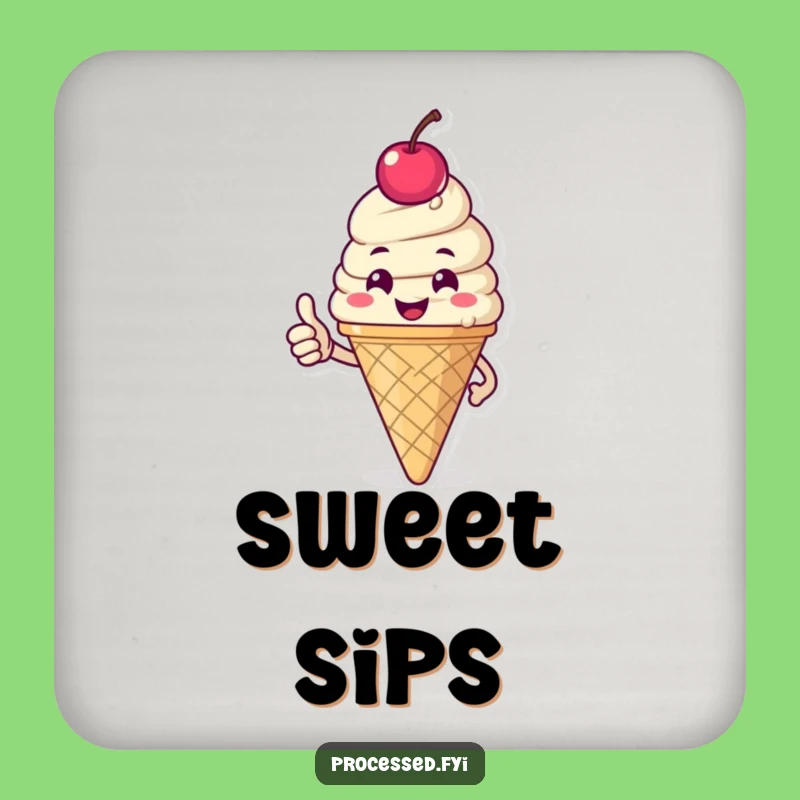 Funny Ice Cream Cone Coaster: Happy Drink Protector Gift