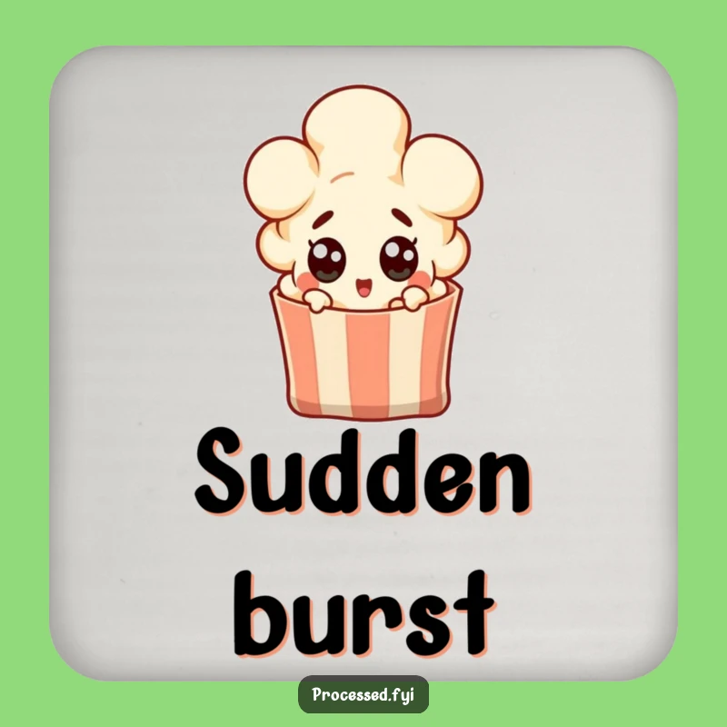 Funny Surprised Popcorn Kernel Coasters - Protect Surfaces with Humor!