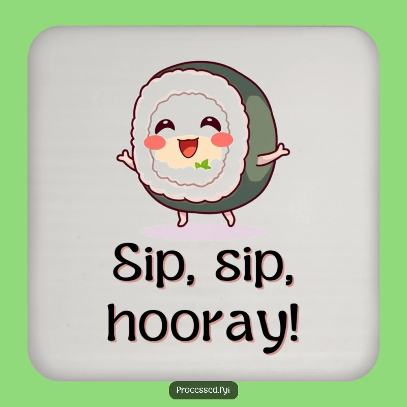 Funny Sushi Roll Bounce Coaster: Cheerful Protection for Your Surfaces