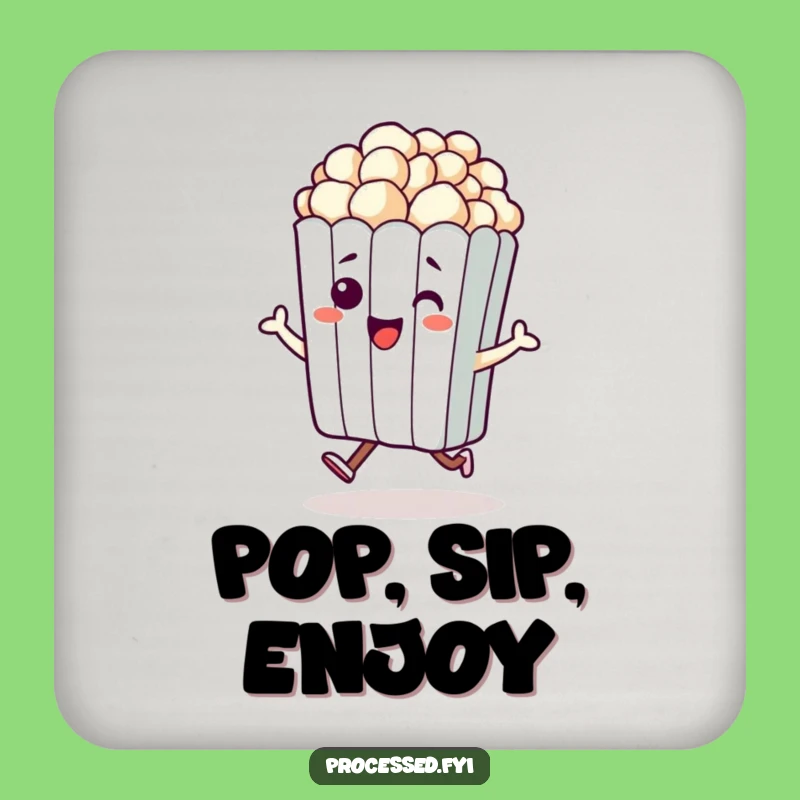 Protect Surfaces with a Funny Hopping Popcorn Coaster