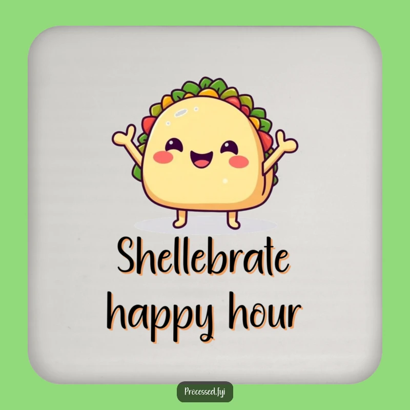 Funny Taco Coaster Set: Cheerful Waving Character Protection, Hilarious Drink Accessory Gift