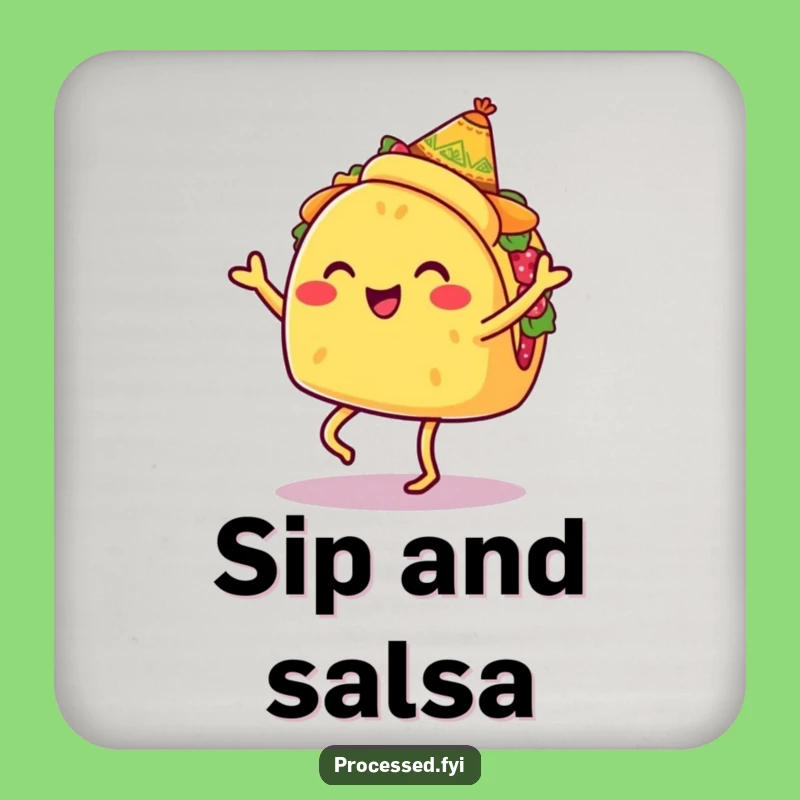 Funny Taco Jigging Drink Coaster: Protect Surfaces with a Dancing Fiesta Taco