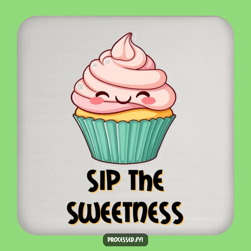 Funny Smiling Cupcake Coaster: Protect Surfaces with Sweet Charm