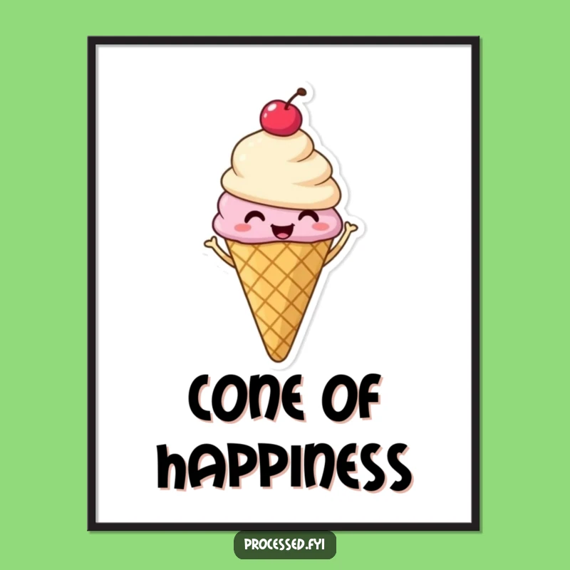 Funny Ice Cream Cone Poster: Happy Shimmies to Brighten Your Walls!
