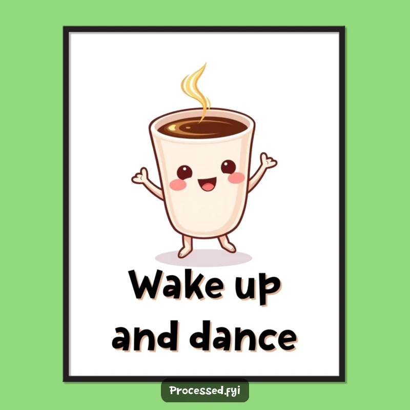 Funny Coffee Jig Poster: Bring Energetic Art and Humor to Your Space!