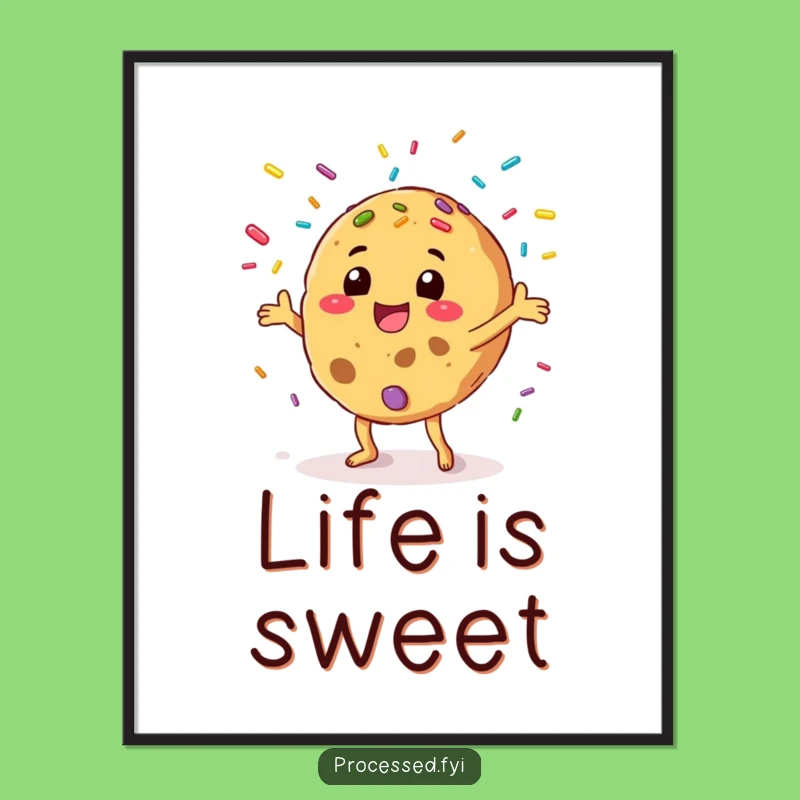 Funny Cookie Juggling Poster - Happy Sprinkles Art for Cheerful Walls