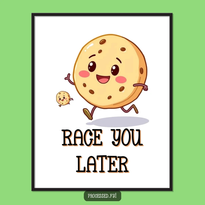 Funny Cookie Race Poster: Decorate with Hilarious Sporting Art