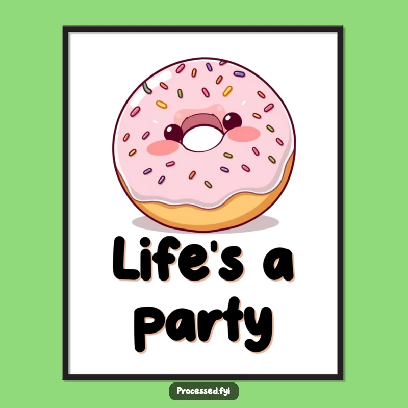 Funny Donut Bounce Poster: Hilarious Wall Art for a Sweet Atmosphere