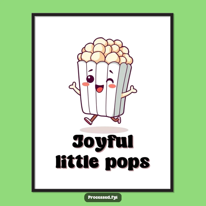 Funny Hopping Popcorn Poster: Add a Pop to Your Walls