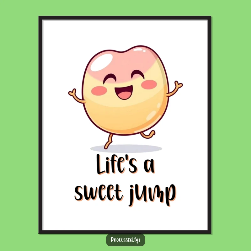 Funny Jelly Bean Hop Poster: Hilarious Wall Art for a Cheerful Space