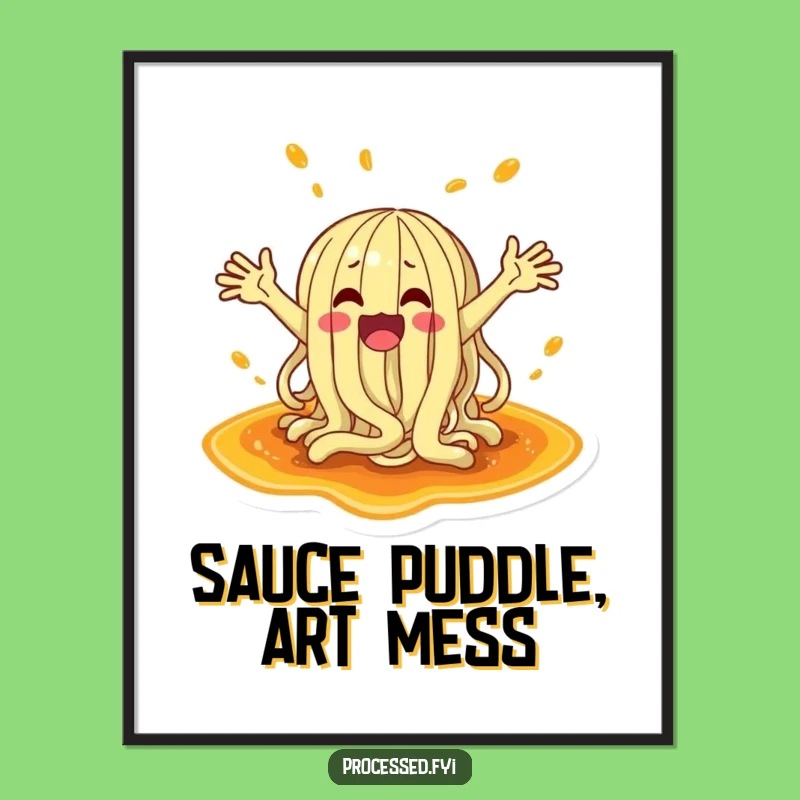 Funny Noodle Splash Poster: Vibrant Wall Art for a Hilarious and Energetic Space