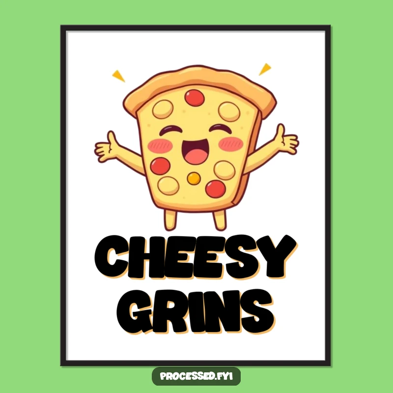 Funny Pizza Slice Giggle Poster: Cheerful Wall Art for Foodie Spaces