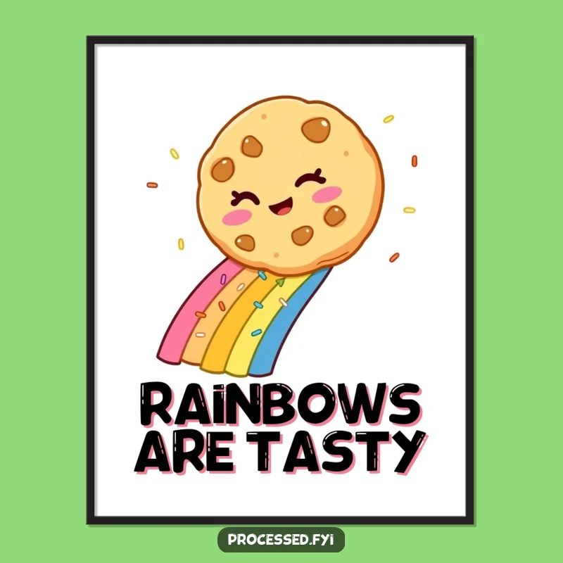 Funny Winking Cookie Rainbow Sprinkle Poster: Add Whimsical Art to Your Walls!