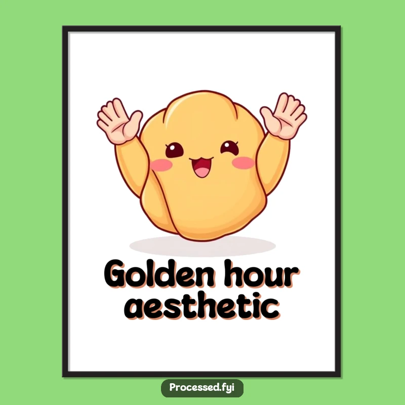 Funny Happy Croissant Poster: Delicious Wall Art to Brighten Your Space