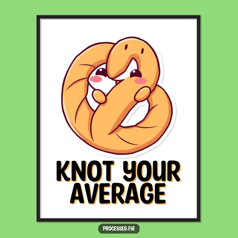 Funny Pretzel Twist Poster: Playful Wall Art for Snack Lovers