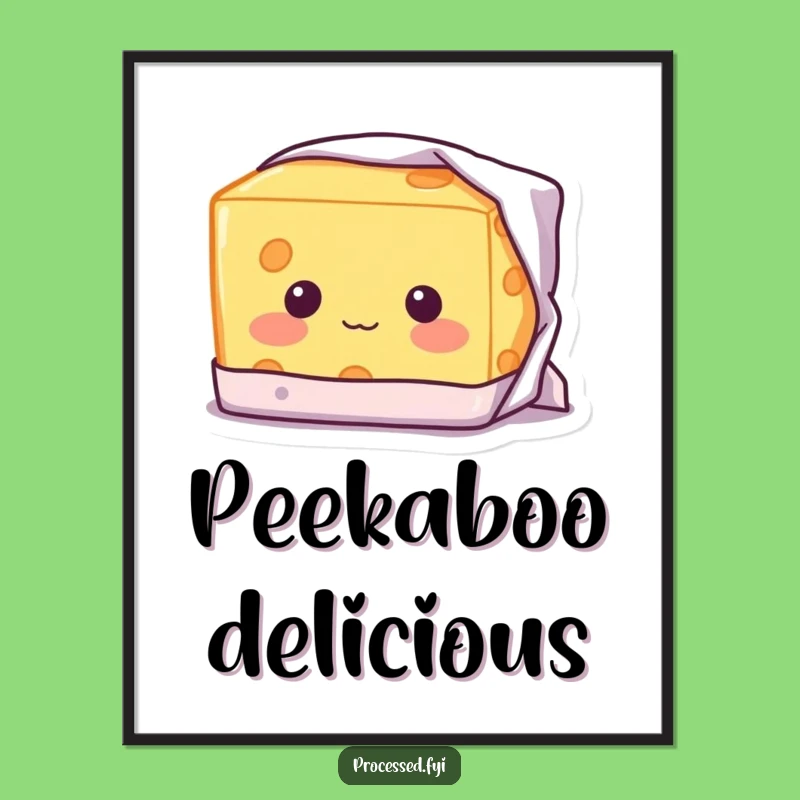 Funny Shy Cheese Poster: Cheesy Grin Art - A Sweetly Funny Gift for Walls!