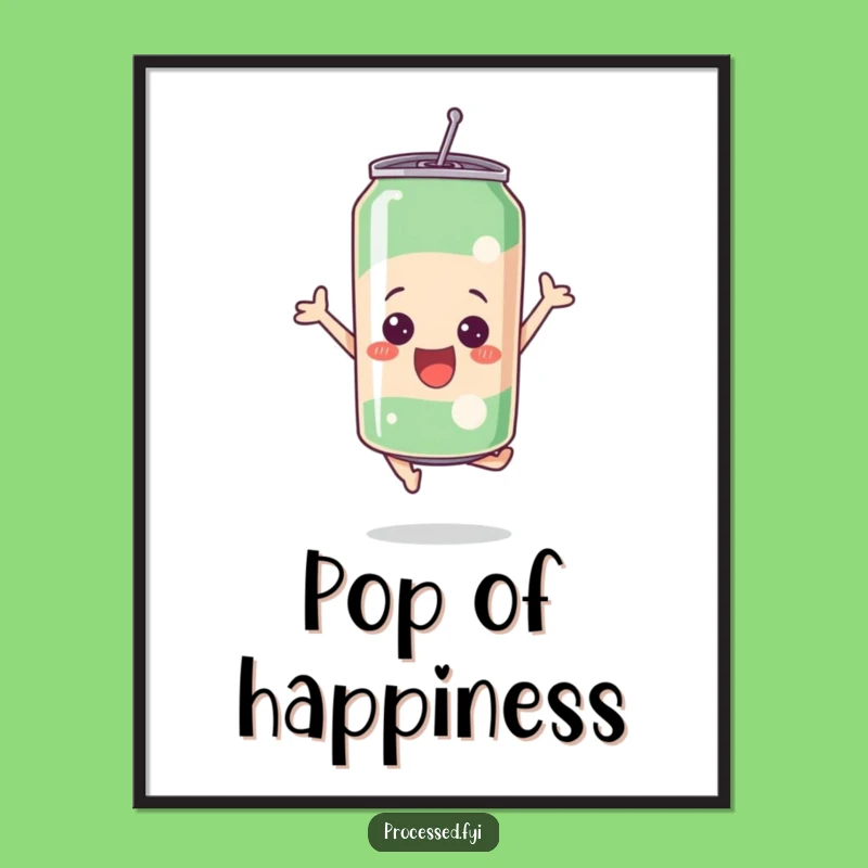 Funny Bubbly Soda Can Leap Poster: Add Energetic Art to Your Walls!