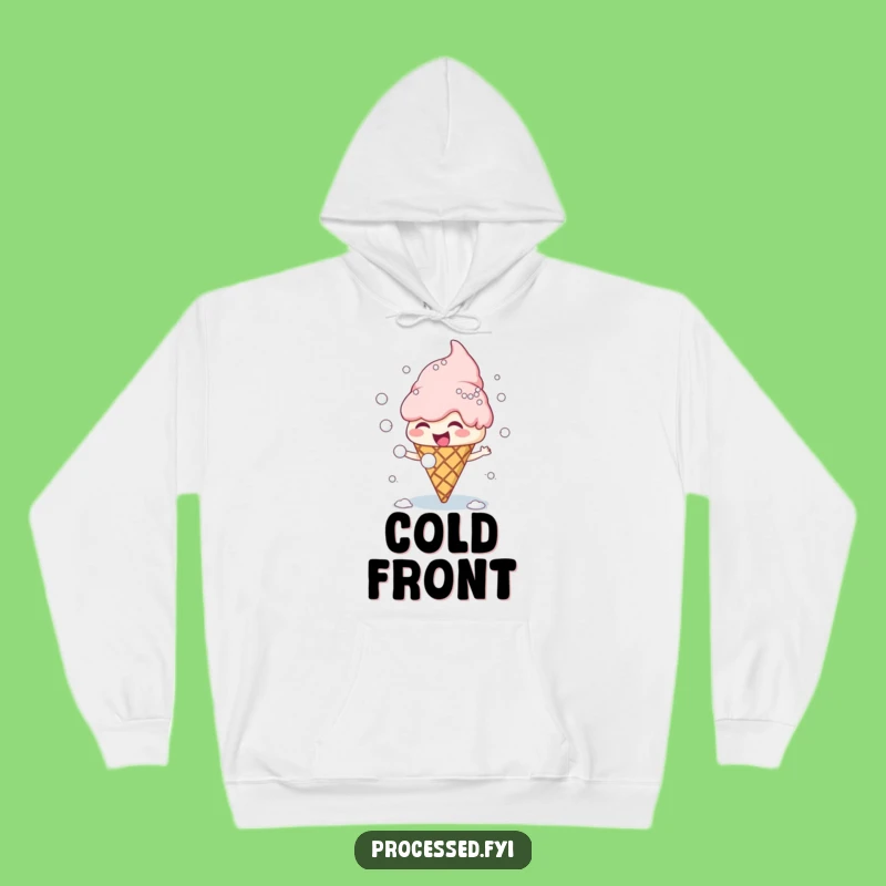 Funny Giggling Ice Cream Snowball Fight Hoodie, Warm and Hilarious Winter Gift