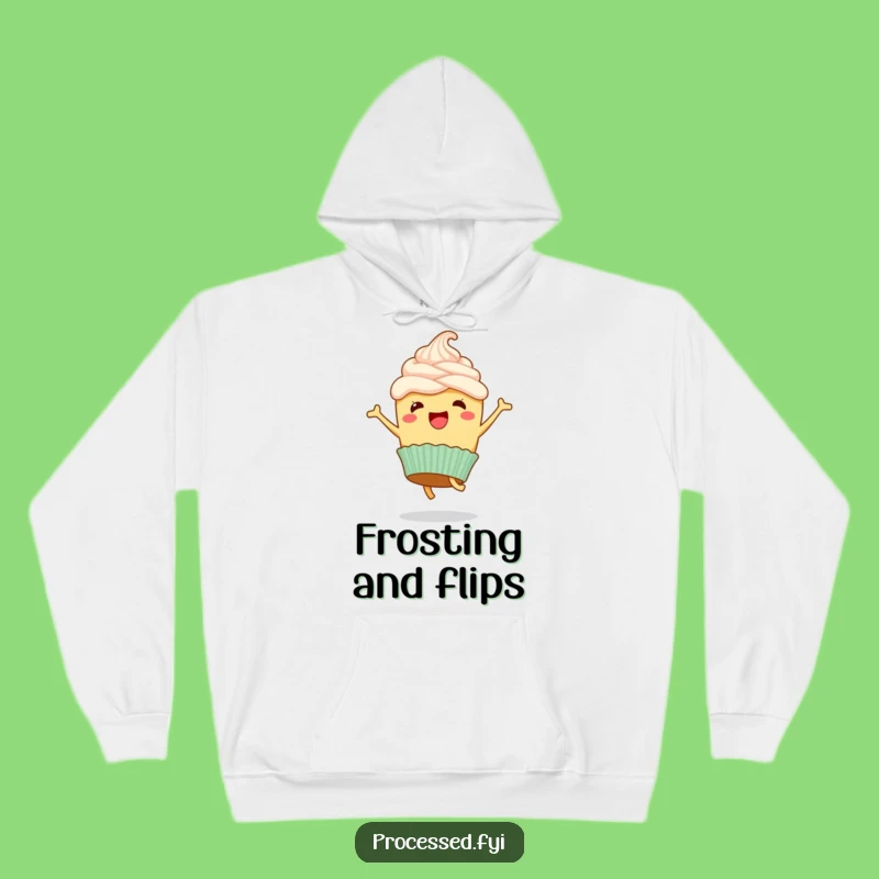 Funny Cupcake Cartwheel Hoodie: Cozy Flips for Hilarious Comfort!