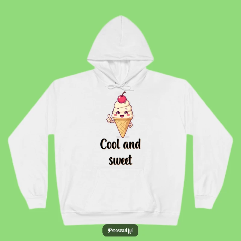 Funny Ice Cream Cone Hoodie: Happy Character Comfort Gift