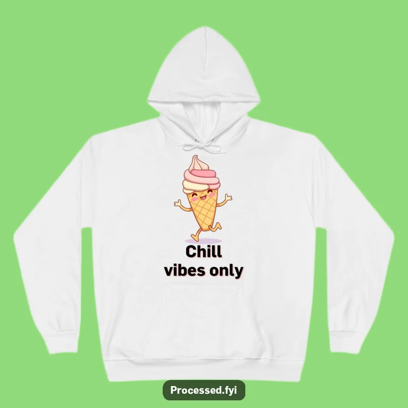 Funny Ice Cream Hop Hoodie: Smiling Cone Cozy Sweatshirt Gift