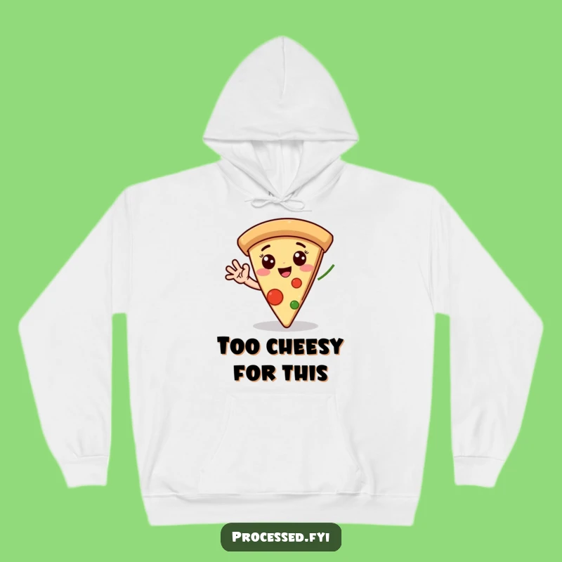 Funny Pizza Hoodie: Cozy Happy Slice with Waving Pepperoni Hand - Warm Gift