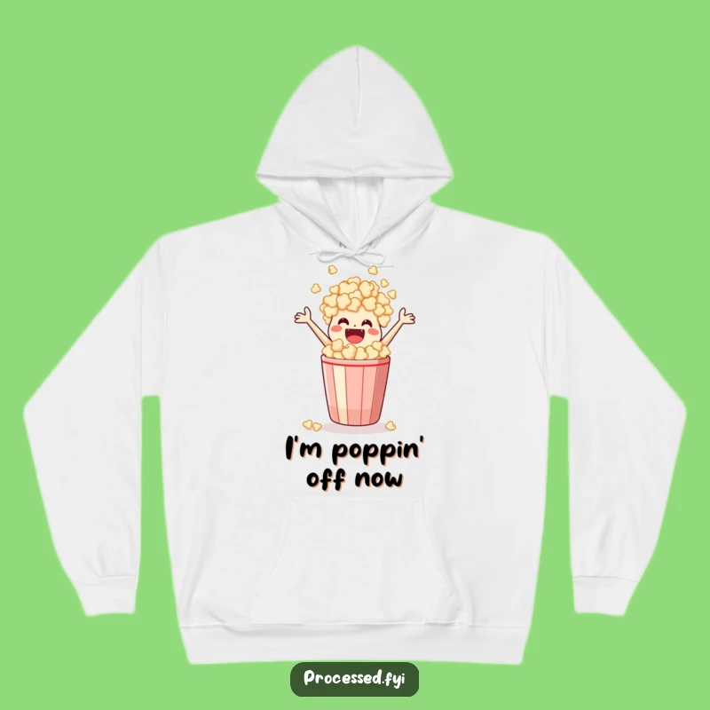 Funny Popcorn Hoodie: Cozy Leaping Snack Character, Perfect Warm Movie Night Gift