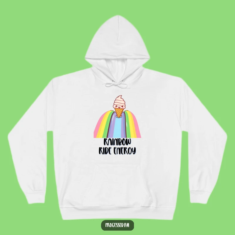 Cozy Funny Ice Cream Hoodie: Sweet Comfort and Rainbow Dreams