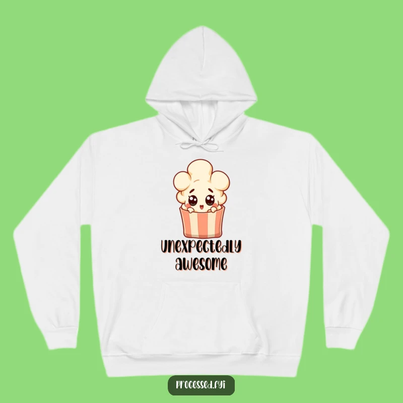 Funny Surprised Popcorn Kernel Hoodie - Cozy & Hilarious Gift Idea
