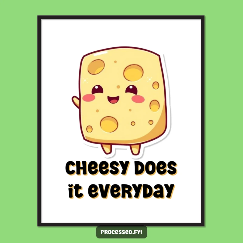 Free Printable Cheese Wall Art: Wiggling Holes for Quirky Home Decor Gift