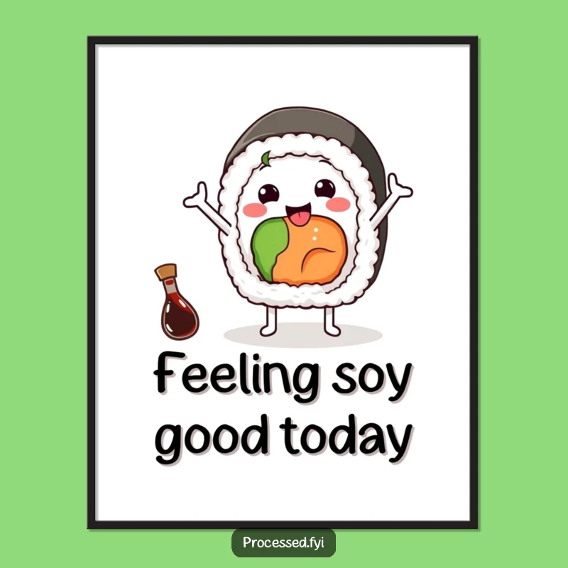 Free Printable Wall Art: Cheerful Sushi Roll Wave Downloadable Decor for a Happy Space