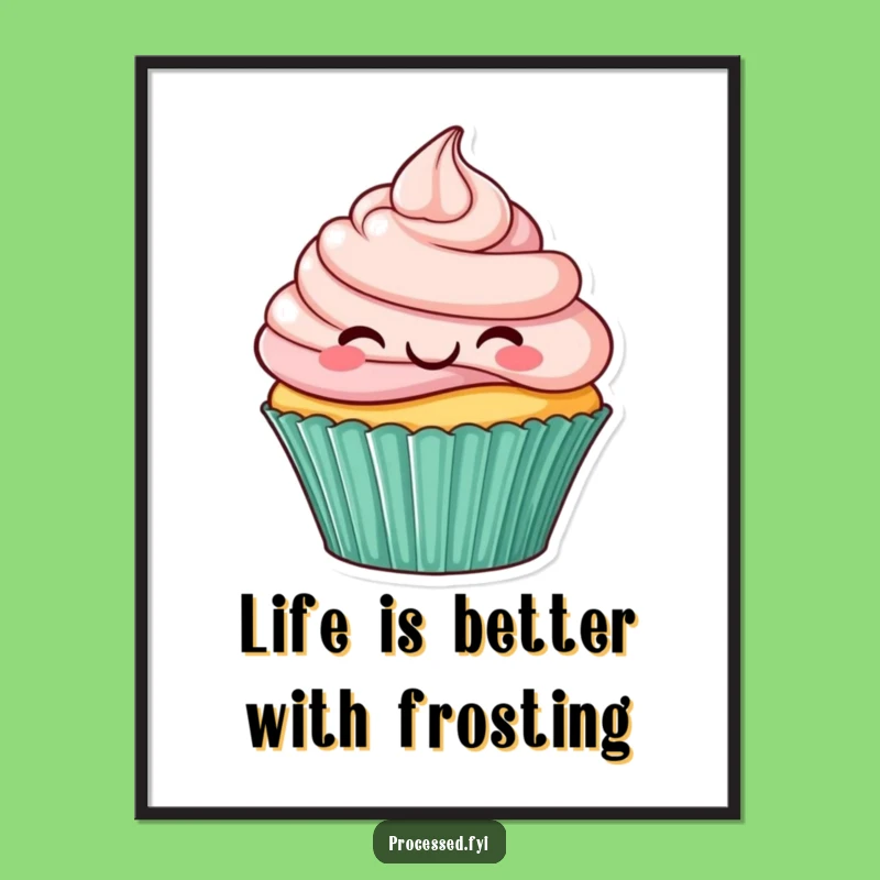 Free Printable Wall Art: Joyful Cupcake Hopping Funny Downloadable Decor