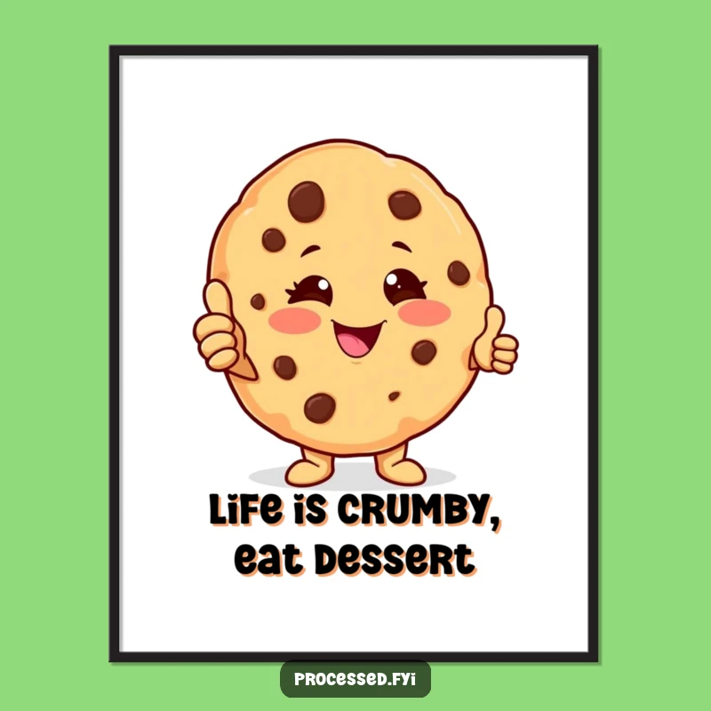 Funny Free Printable Cookie Wall Art: Cheerful Character Wink - Downloadable Home Decor!