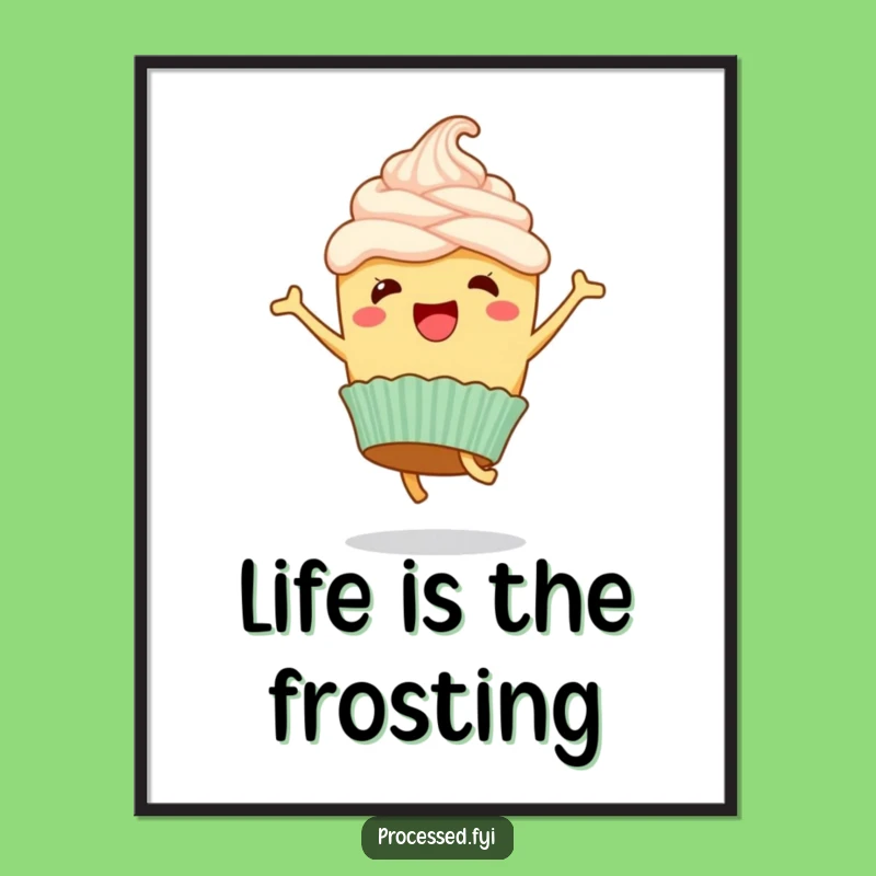 Funny Free Printable Wall Art: Cartwheeling Cupcake - Downloadable Sweet Decor!