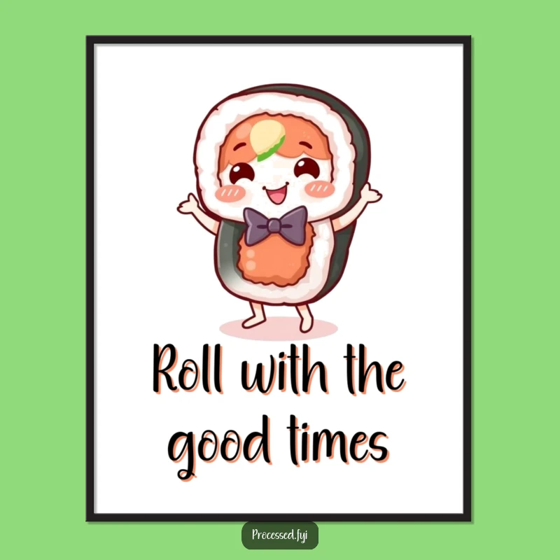 Funny Free Printable Wall Art: Dapper Sushi Dance - Downloadable Decor